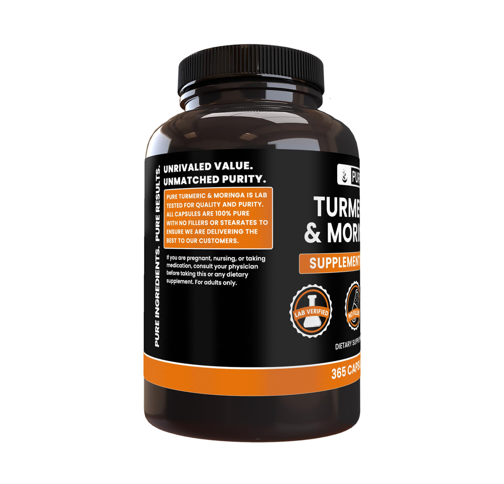 PURE ORIGINAL INGREDIENTS Turmeric & Moringa - 365 Capsules - image 3