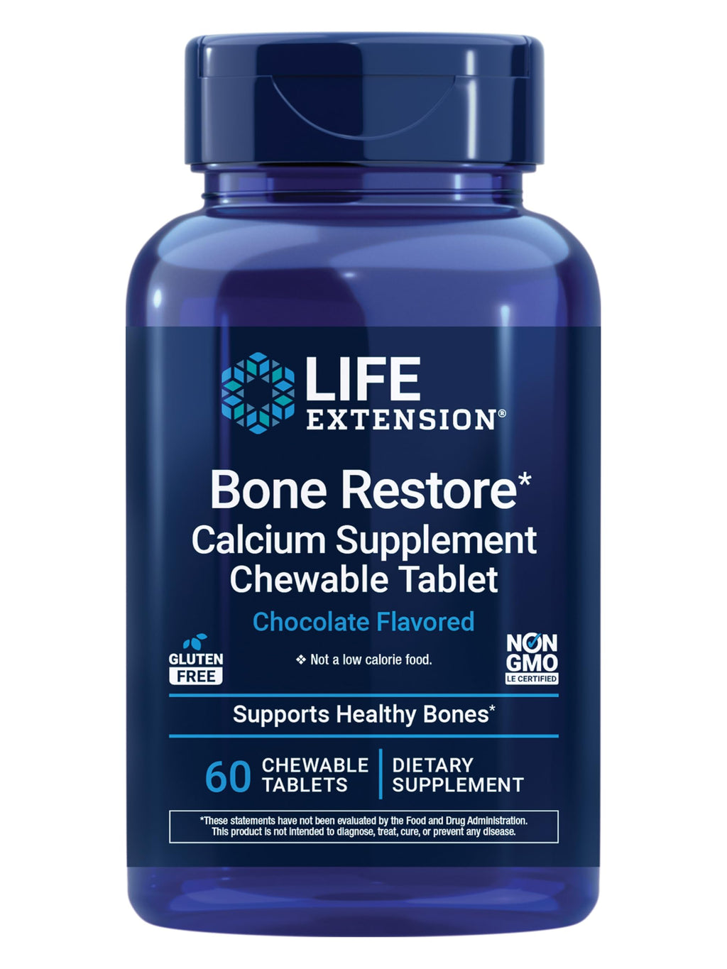 Life Extension Bone Restore Calcium Supplement Chewable Tablets - 60 Tablets