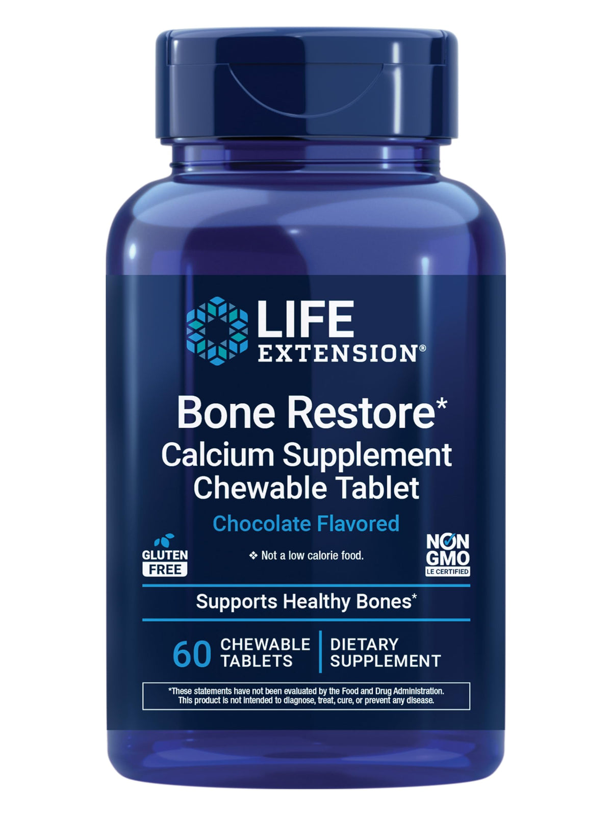 Life Extension Bone Restore Calcium Supplement Chewable Tablets - 60 Tablets