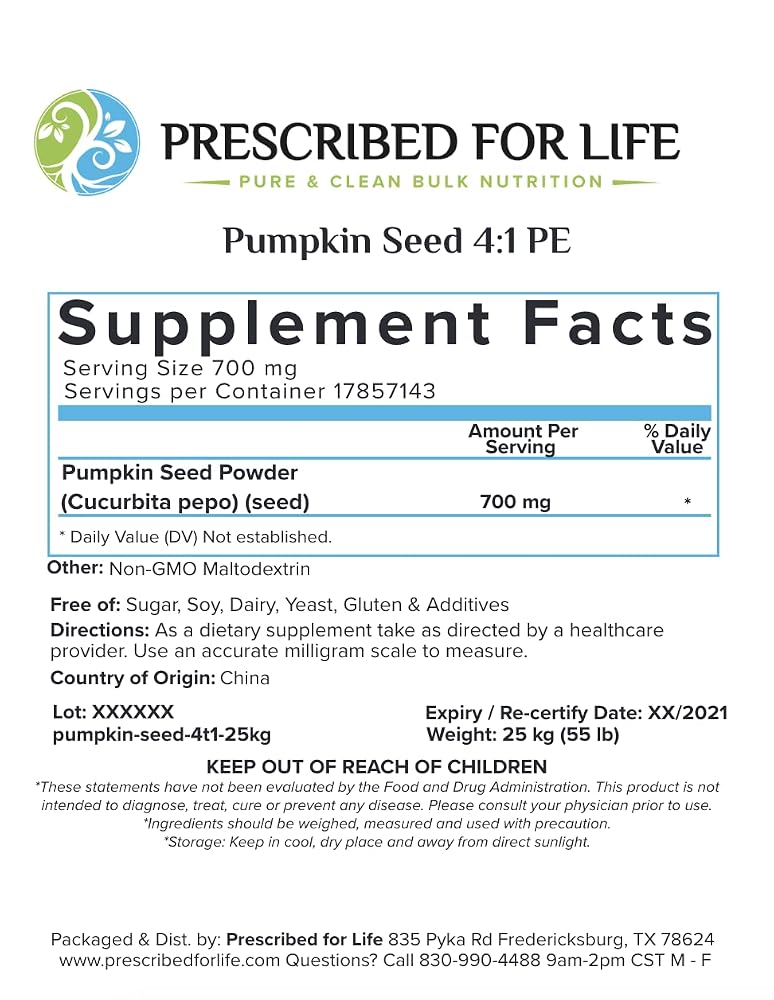Prescribed For Life Pumpkin Seed Powder 20:1 - 5 kg - image 3