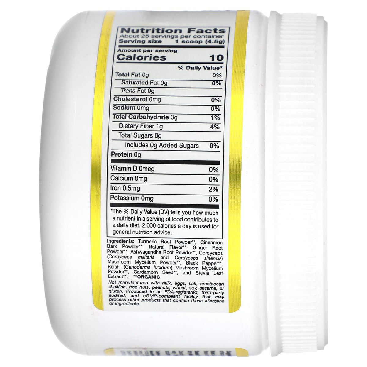 California Gold Nutrition GoldenCeps Organic Turmeric Drink - 4 oz - image 2