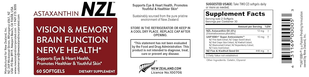 OMEGANZL Astaxanthin 12mg Antioxidant - 60 Softgels - image 2