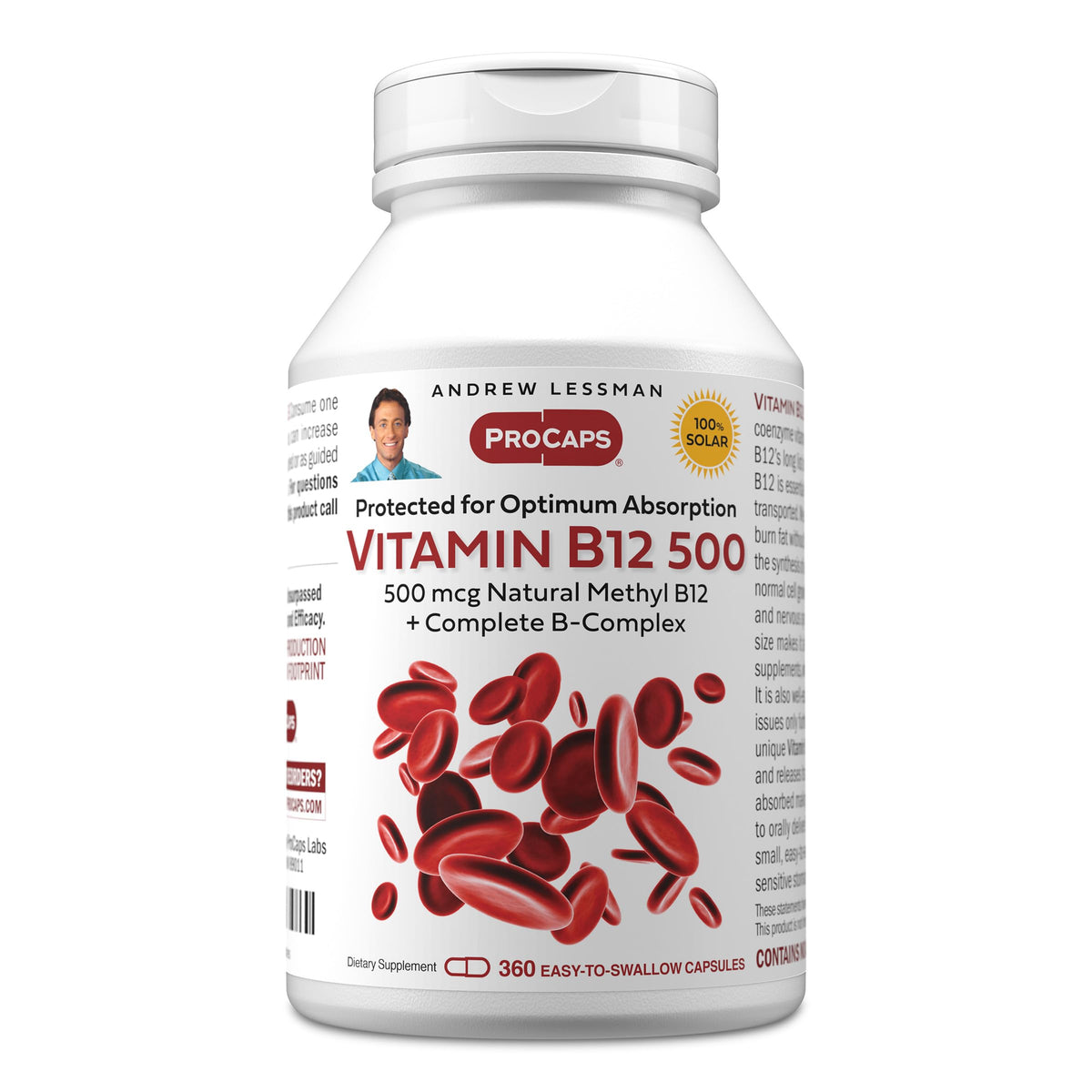 ANDREW LESSMAN Vitamin B12 500 Capsules - Absorption-Protected