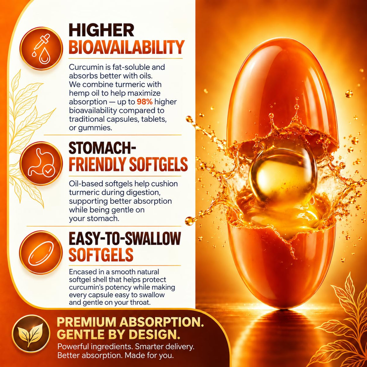 EnvyCure Turmeric Curcumin 2000mg with Milk Thistle - 120 Softgels - image 4