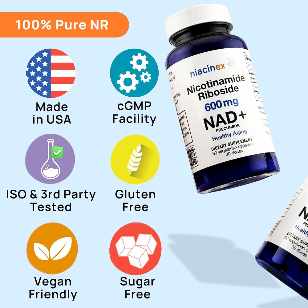 Niacinex NAD+ Supplement 600mg Nicotinamide Riboside - 60 Capsules - image 8