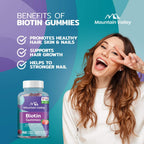 Mountain Valley Biotin Gummies 10,000 mcg Hair, Skin & Nails - 160 Gummies - image 4