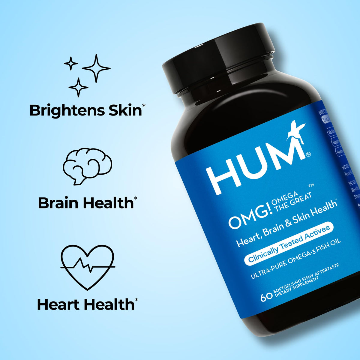 HUM OMG! Omega The Great Fish Oil with EPA & DHA - 60 Softgels - image 2