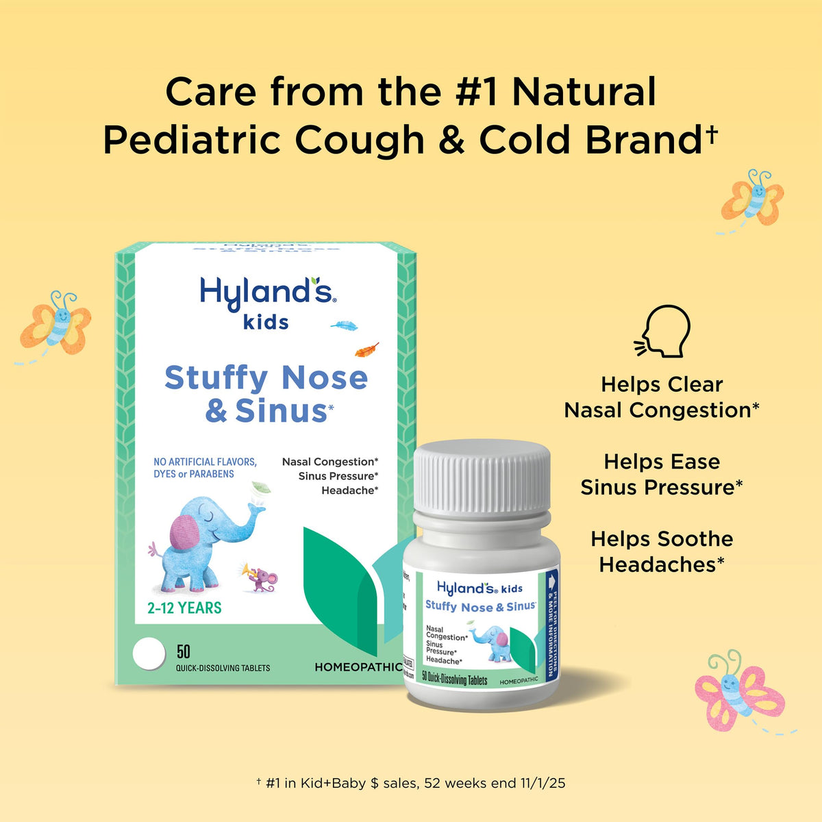 Hyland's Kids Stuffy Nose and Sinus Tablets - 50 Tablets - image 2