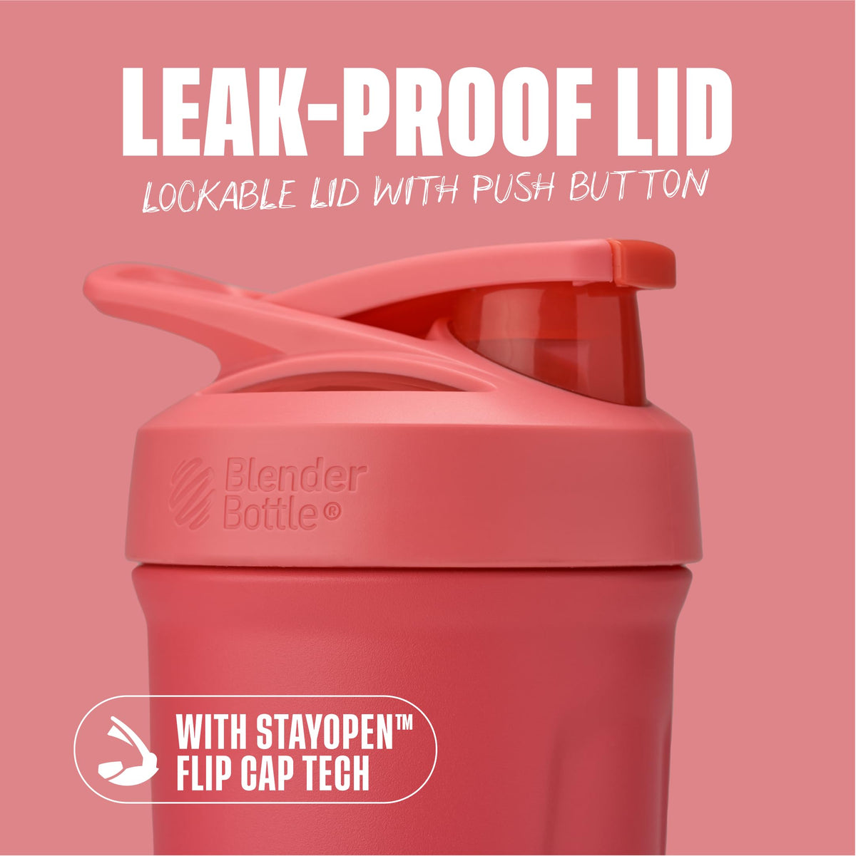 BlenderBottle Sport Flip Stainless Steel Shaker Bottle