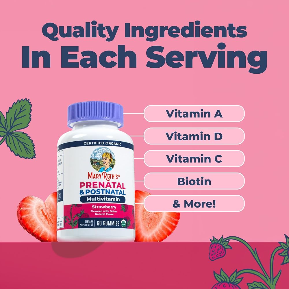 MaryRuth's Organic Prenatal & Postnatal Multivitamin Gummies - 60 Count - image 5