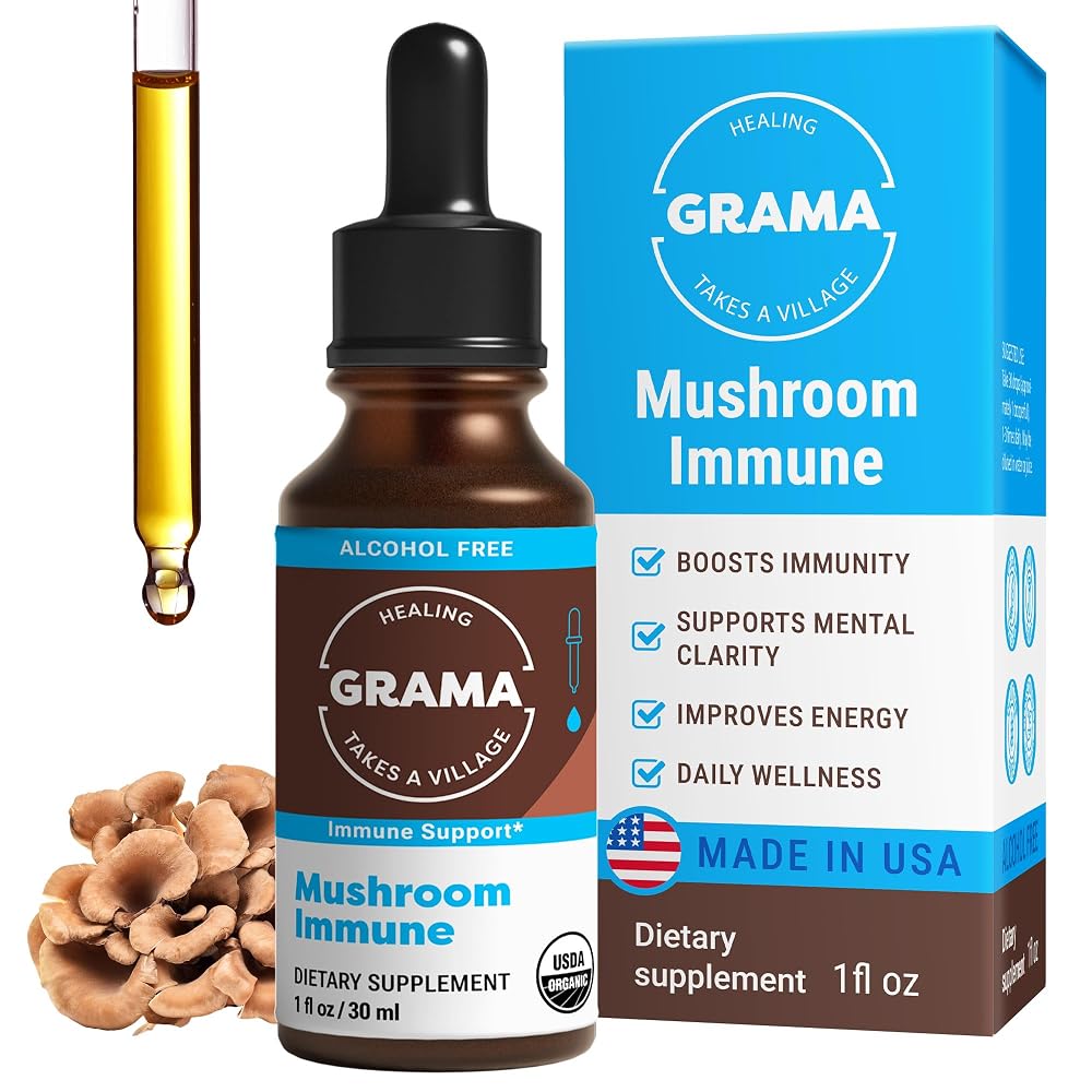 Grama Wellness Organic Mushroom Immune Liquid Drops - 1 fl oz