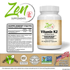 Zen Supplements Vitamin K2 45mcg MK-7 Bone & Heart Support - image 2