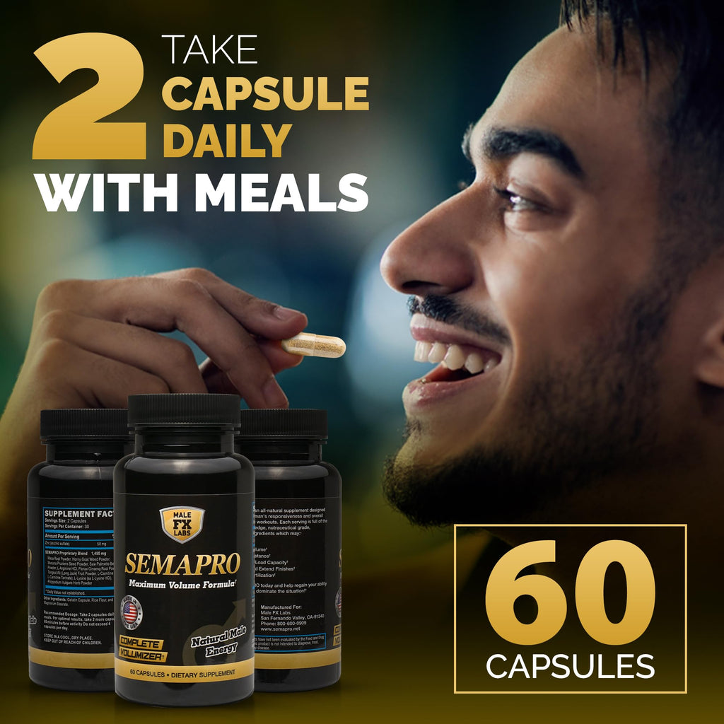 Semapro Semen Volume Booster for Men - 60 Capsules - image 6