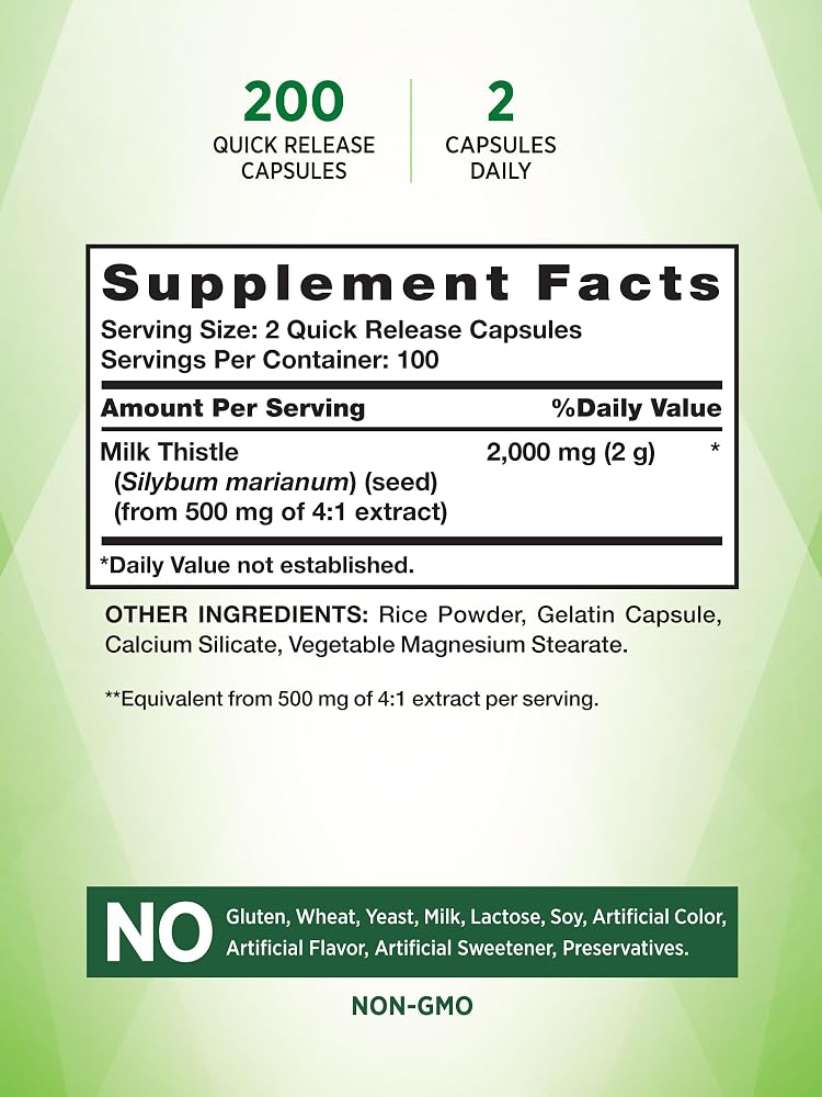 Nature's Truth Milk Thistle Supplement - 200 Capsules - image 2