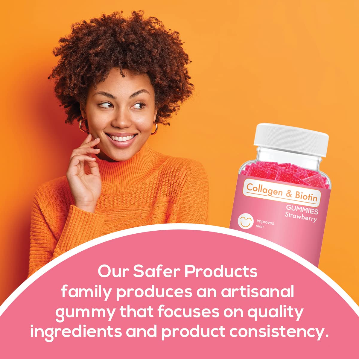 Safer Products Collagen Biotin Gummies - 60 Gummies - image 5