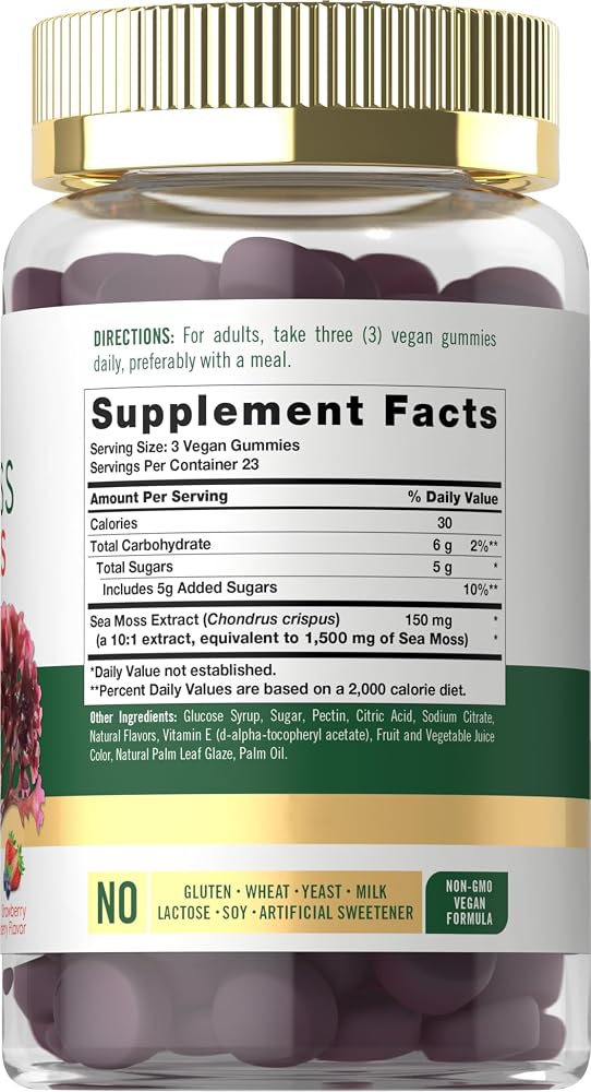 Carlyle Sea Moss Gummies - 70 Count - image 2