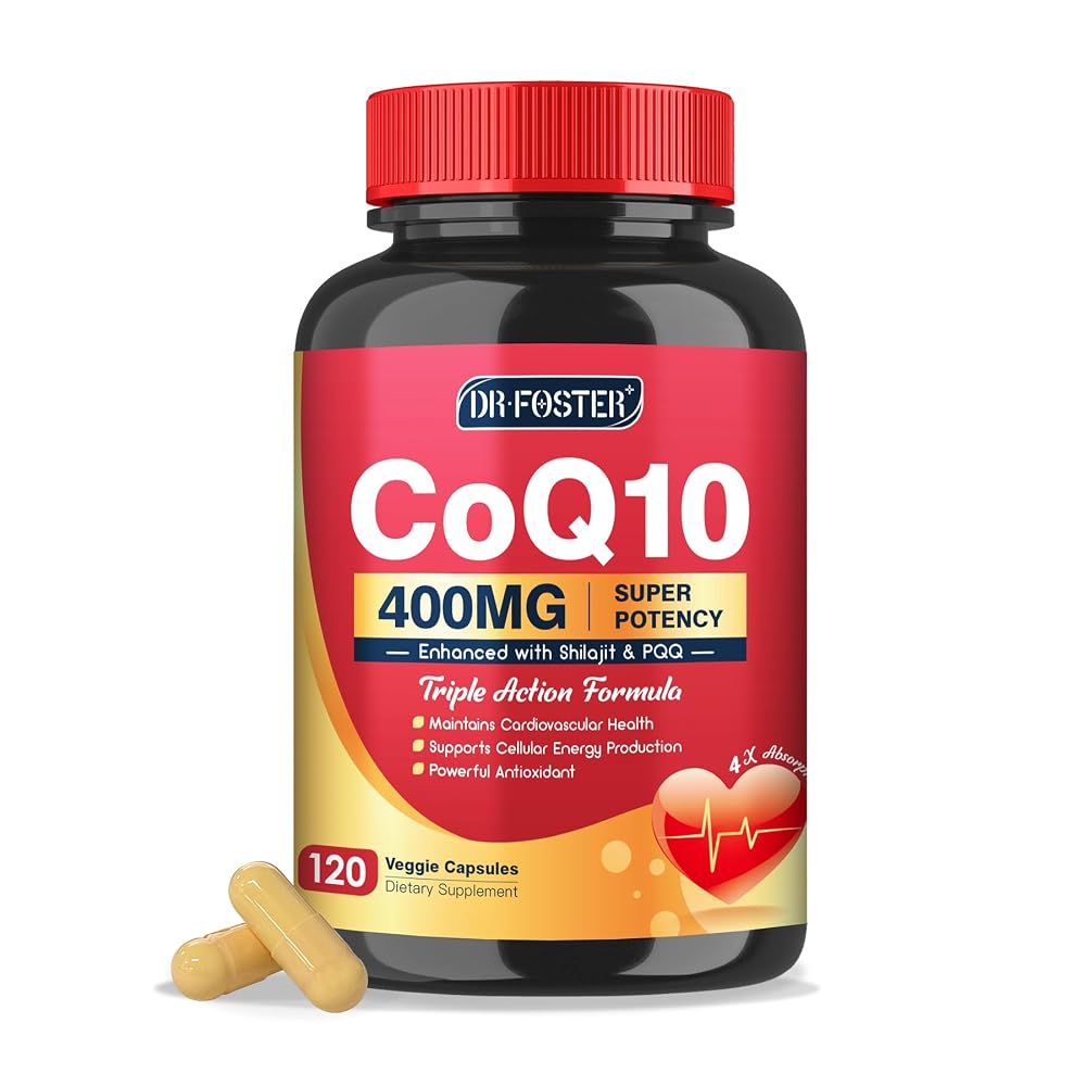 DRFOSTER CoQ10 400mg with PQQ and Shilajit - 120 Vegetarian Capsules