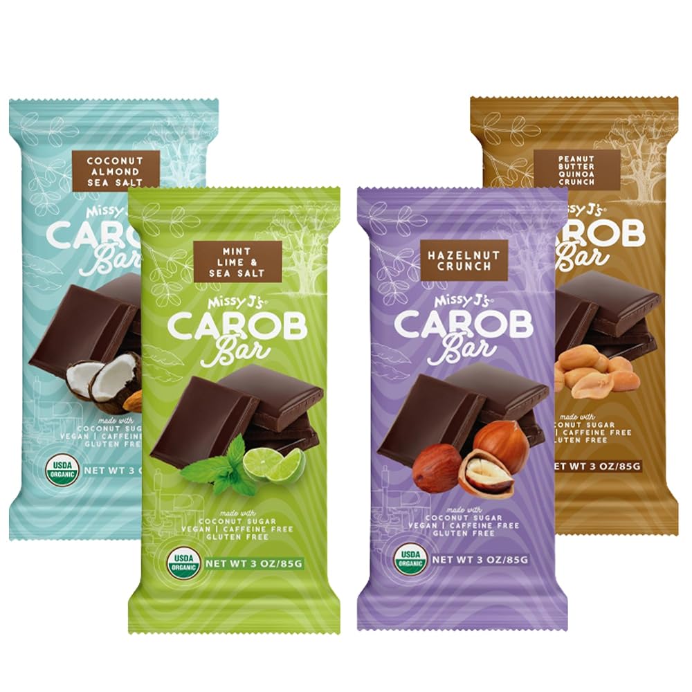 Missy J's Organic Carob Bars Variety 4 Pack - 4 Bars