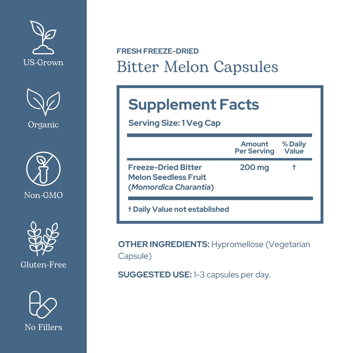 Eclectic Institute Bitter Melon Capsules for Glucose Support - 90 Capsules - image 2