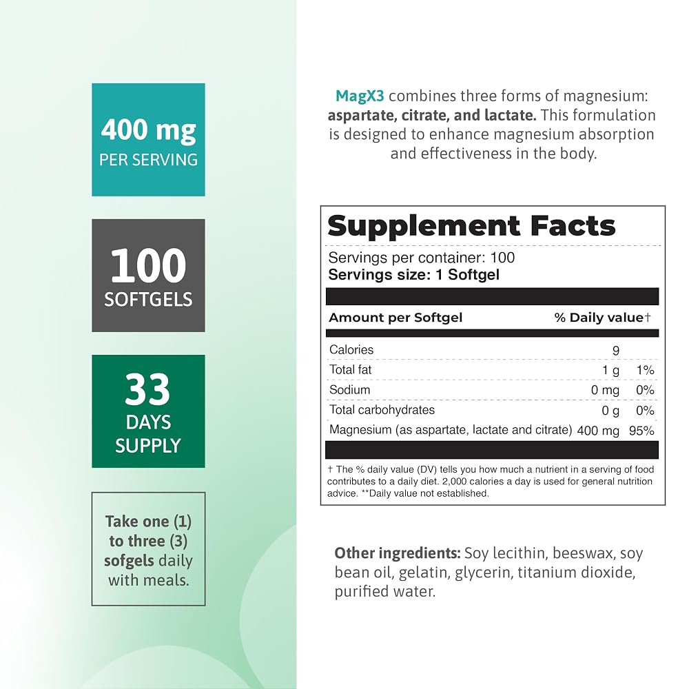 Nutra Nutrition Magnesium Citrate Complex 400 mg - 100 Softgels - image 5