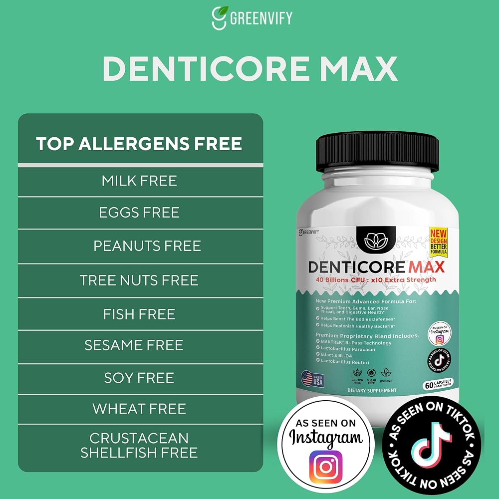 GREENVIFY DentiCore Max Oral Probiotics 40 Billion CFU - 120 Capsules - image 3
