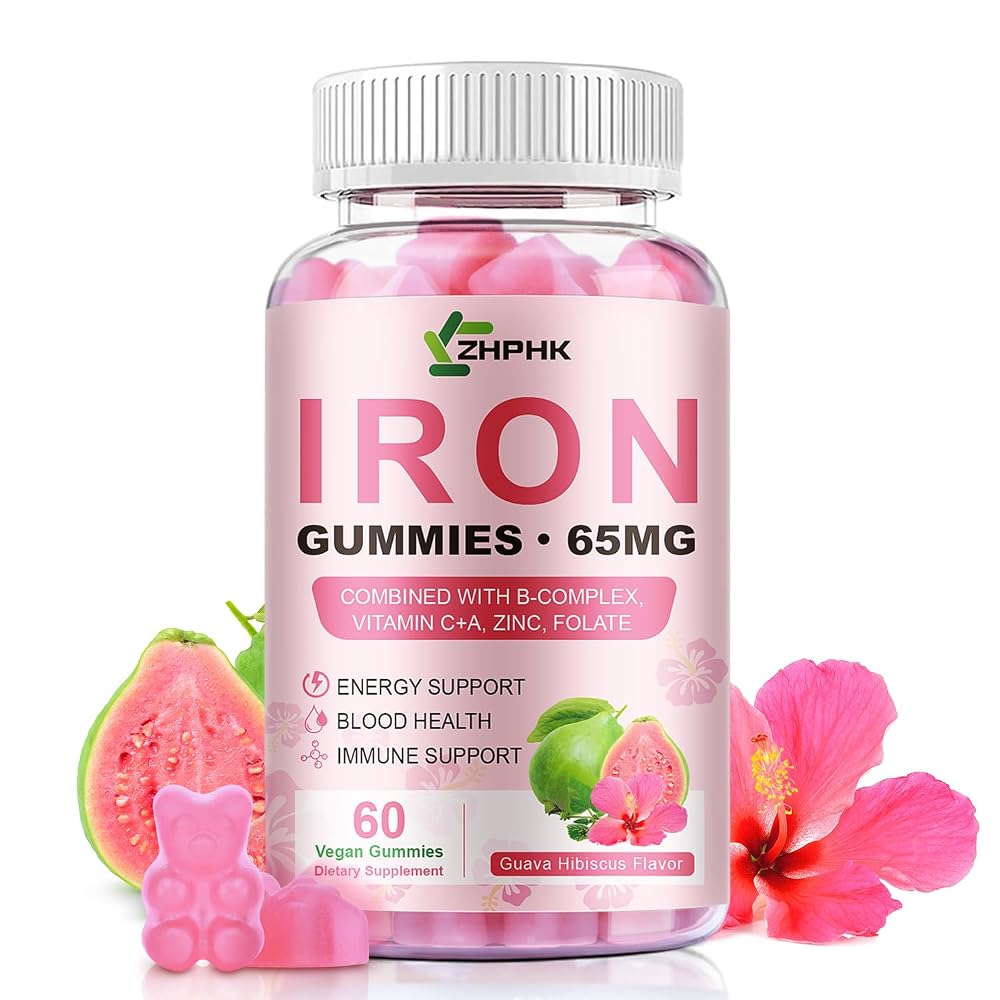 ZHPHK Iron Supplement Gummies with Vitamin A