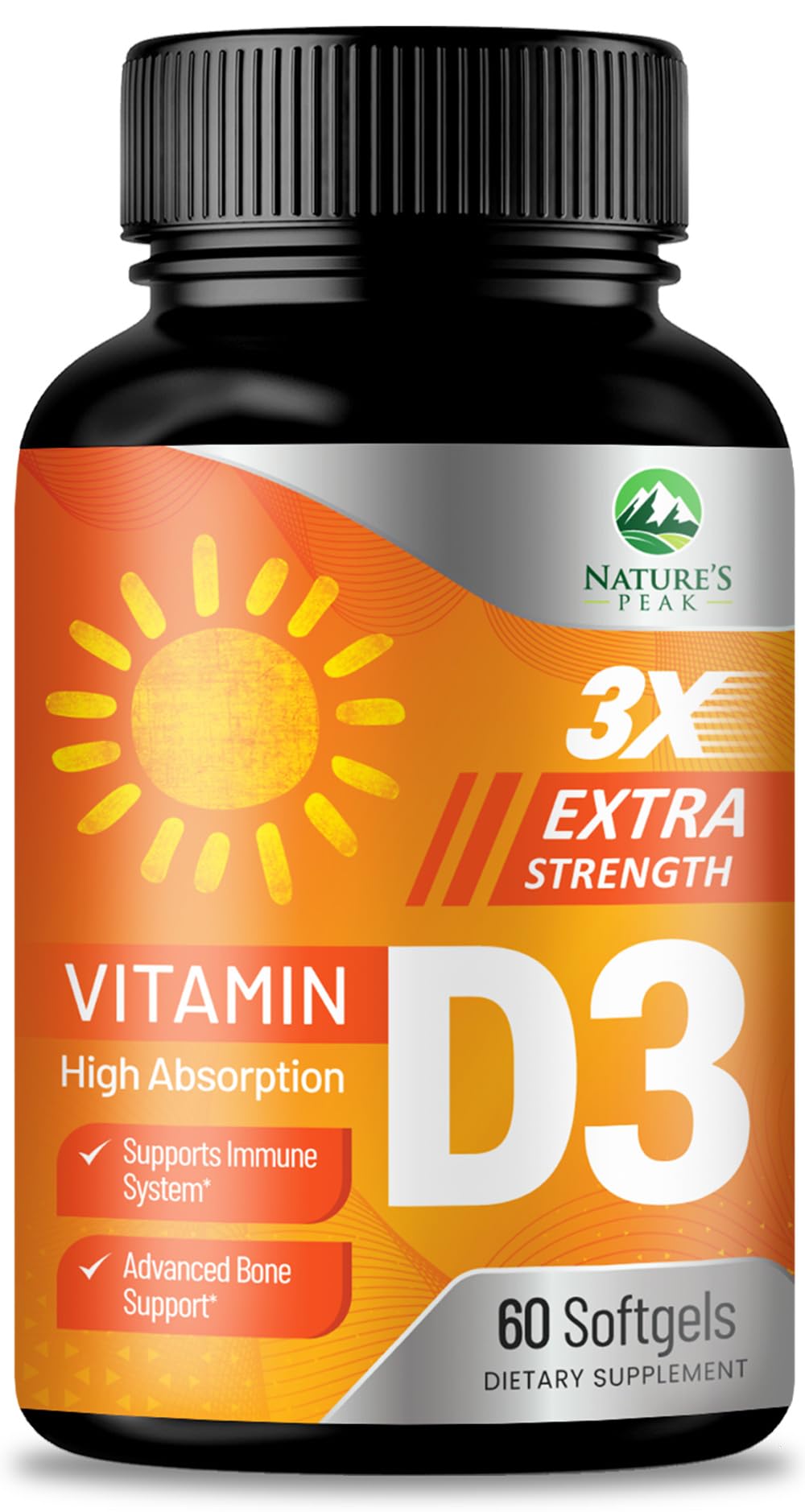 Nature's Peak Vitamin D-3 5000 IU Softgels - 60 Count