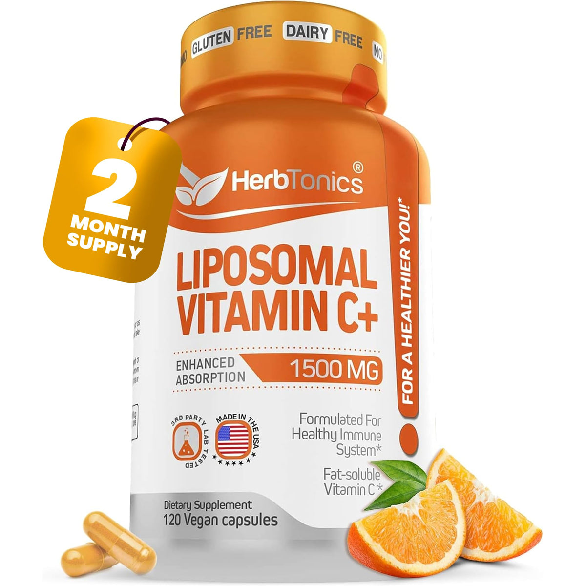 Herbtonics Liposomal Vitamin C 1500mg Immunity Support - 120 Capsules