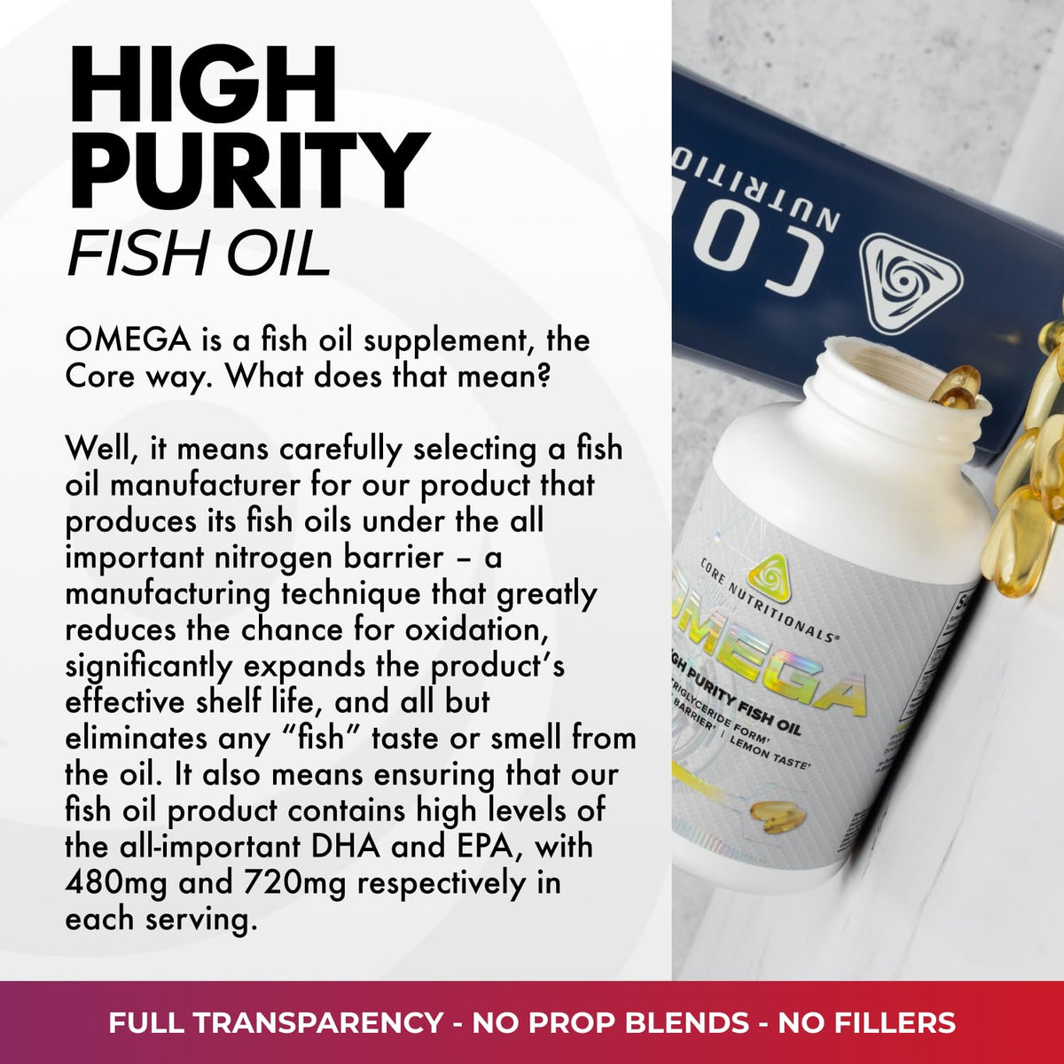 Core Nutritionals Omega Fish Oil Heart Health Support - 120 Softgels - image 4