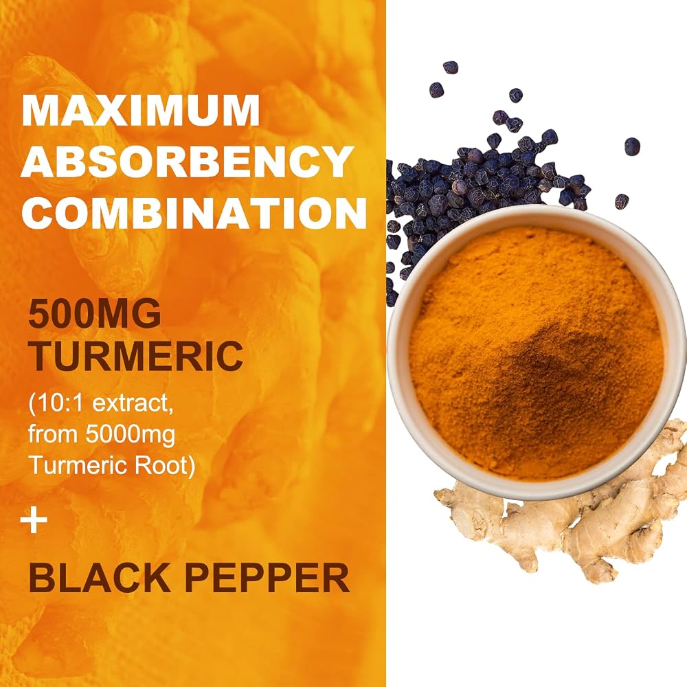 EAZGOO Turmeric Curcumin Gummies 500mg - 60 Count - image 3