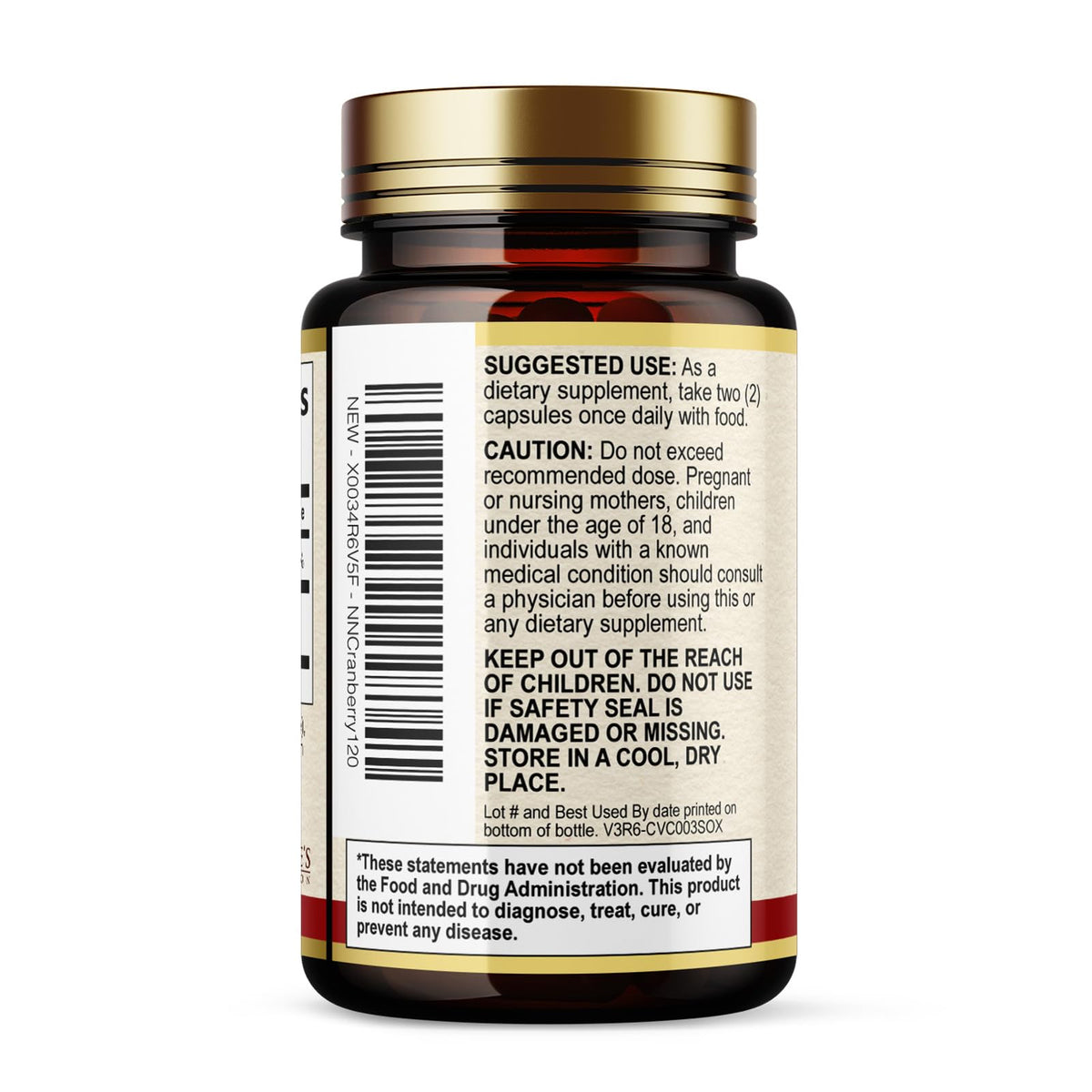 Nature's Nutrition Cranberry Pills Supplement 500mg Per Serving