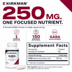Kirkman GABA 250 mg Amino Acid Supplement - 150 Vegetarian Capsules - image 4
