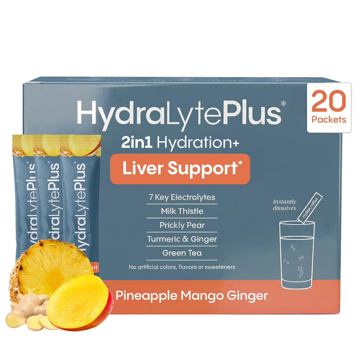 Hydralyte Plus Liver Support Hydration Packets - 7 Electrolytes