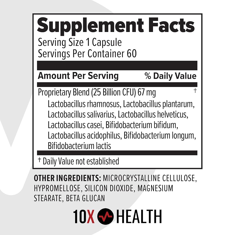 10X Health Probiotics for Men Immune Support - 60 Capsules - image 2