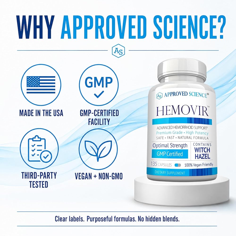Approved Science Hemovir Hemorrhoid Support - 135 Capsules - image 7