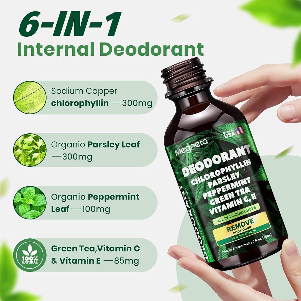 MEGNETA Body Deodorizing Supplement, Chlorophyll Supplement