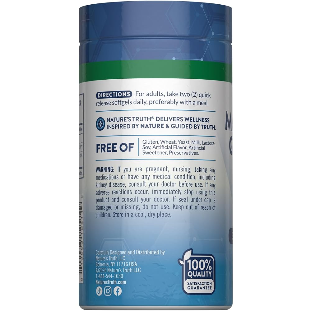 Nature's Truth Magnesium Glycinate 250mg - 60 Softgels - image 7