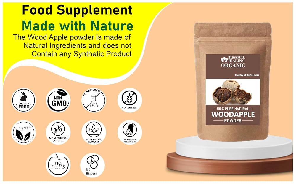 Blessfull Healing Organic Woodapple Powder 100% Pure Natural 200 Gram