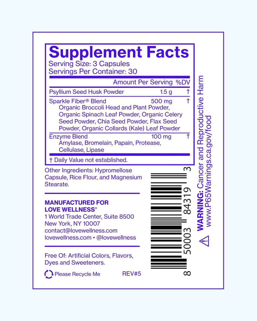 Love Wellness Sparkle Fiber Supplement - 90 Capsules - image 6