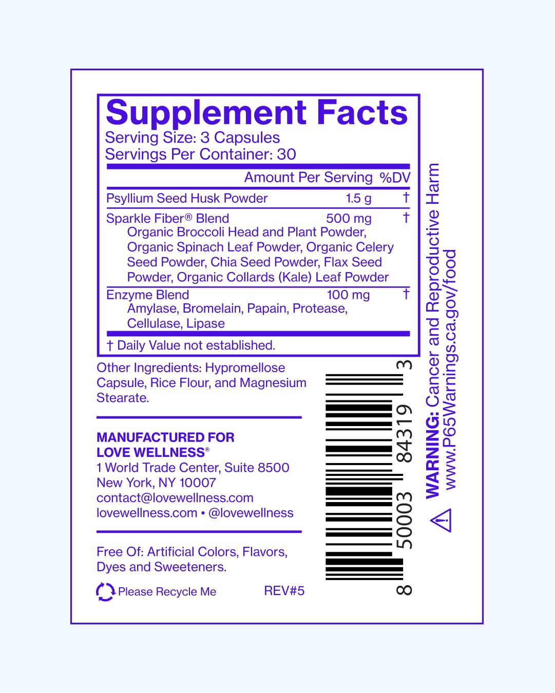 Love Wellness Sparkle Fiber Supplement - 90 Capsules - image 6