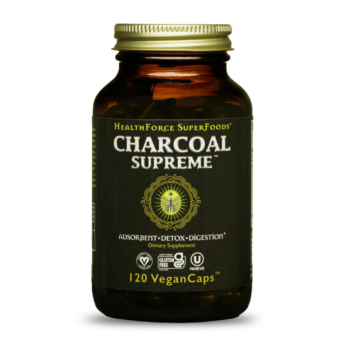 HealthForce SuperFoods Charcoal Supreme - 120 Vegetarian Capsules