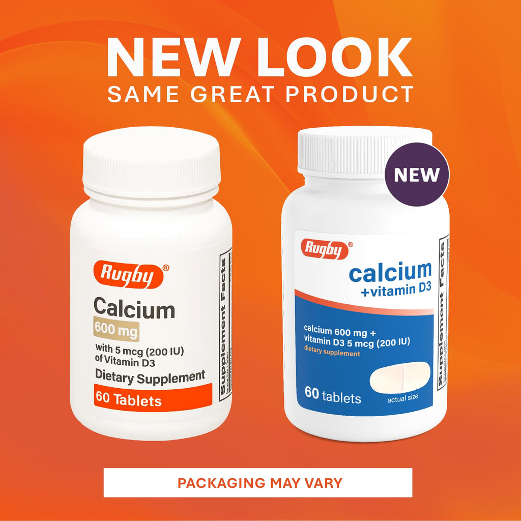 Rugby Calcium 600 mg + Vitamin D3 200 IU Tablets - 60 Count - image 9