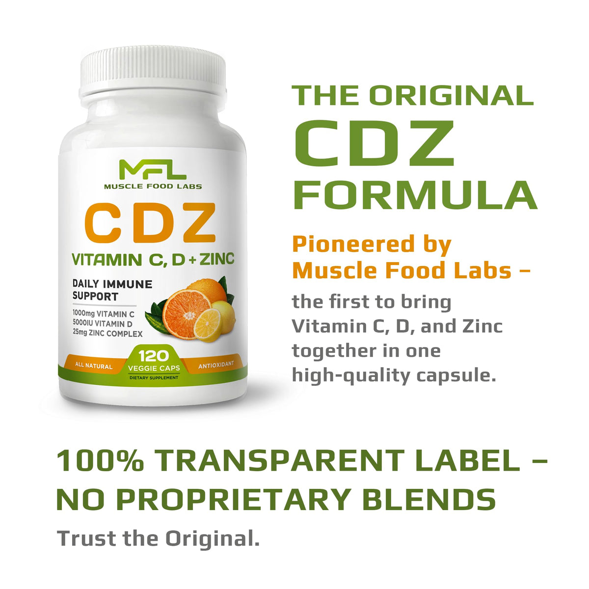 MUSCLE FOOD LABS CDZ Immune Support Complex - 120 Capsules - image 4
