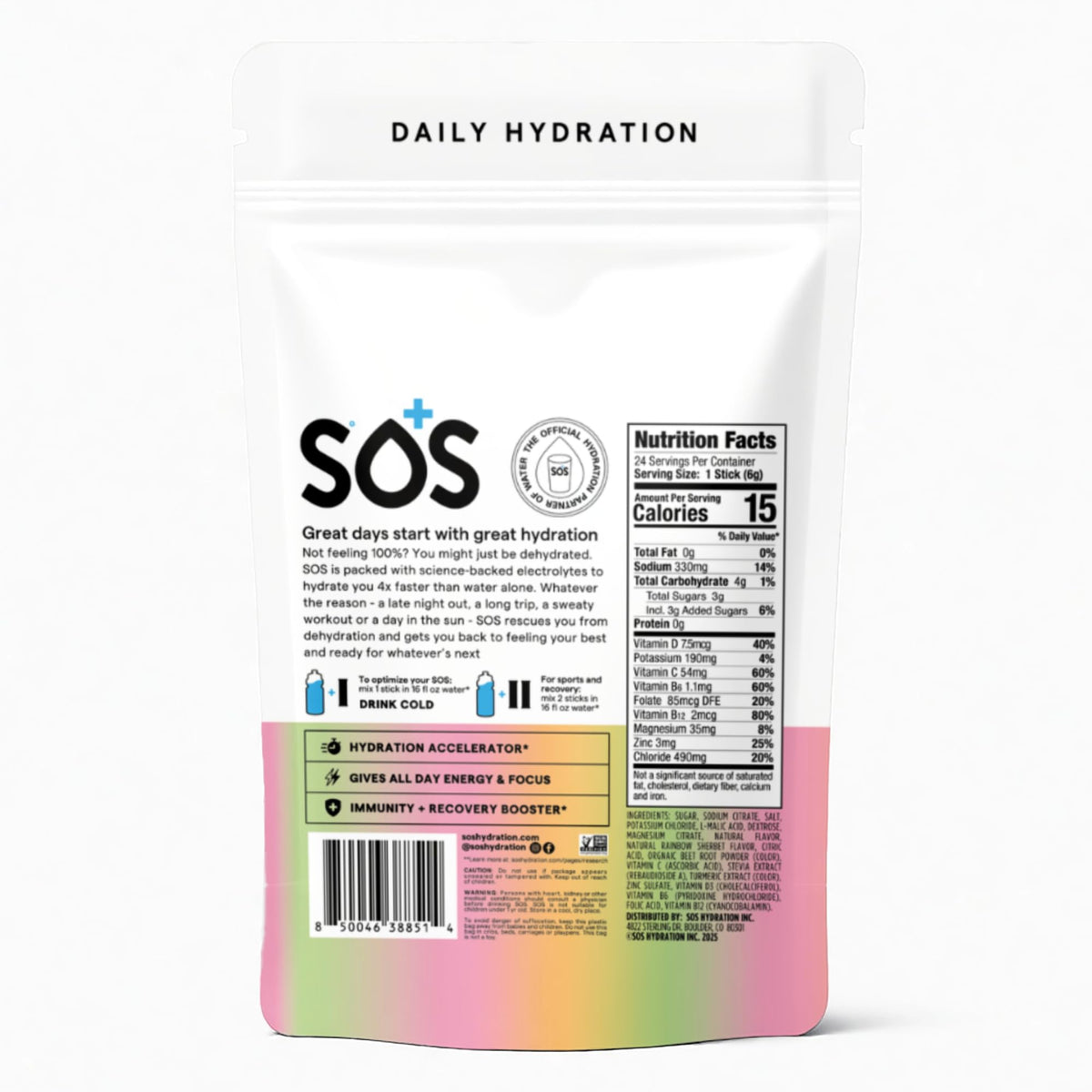 SOS Hydration Electrolyte Powder Sticks