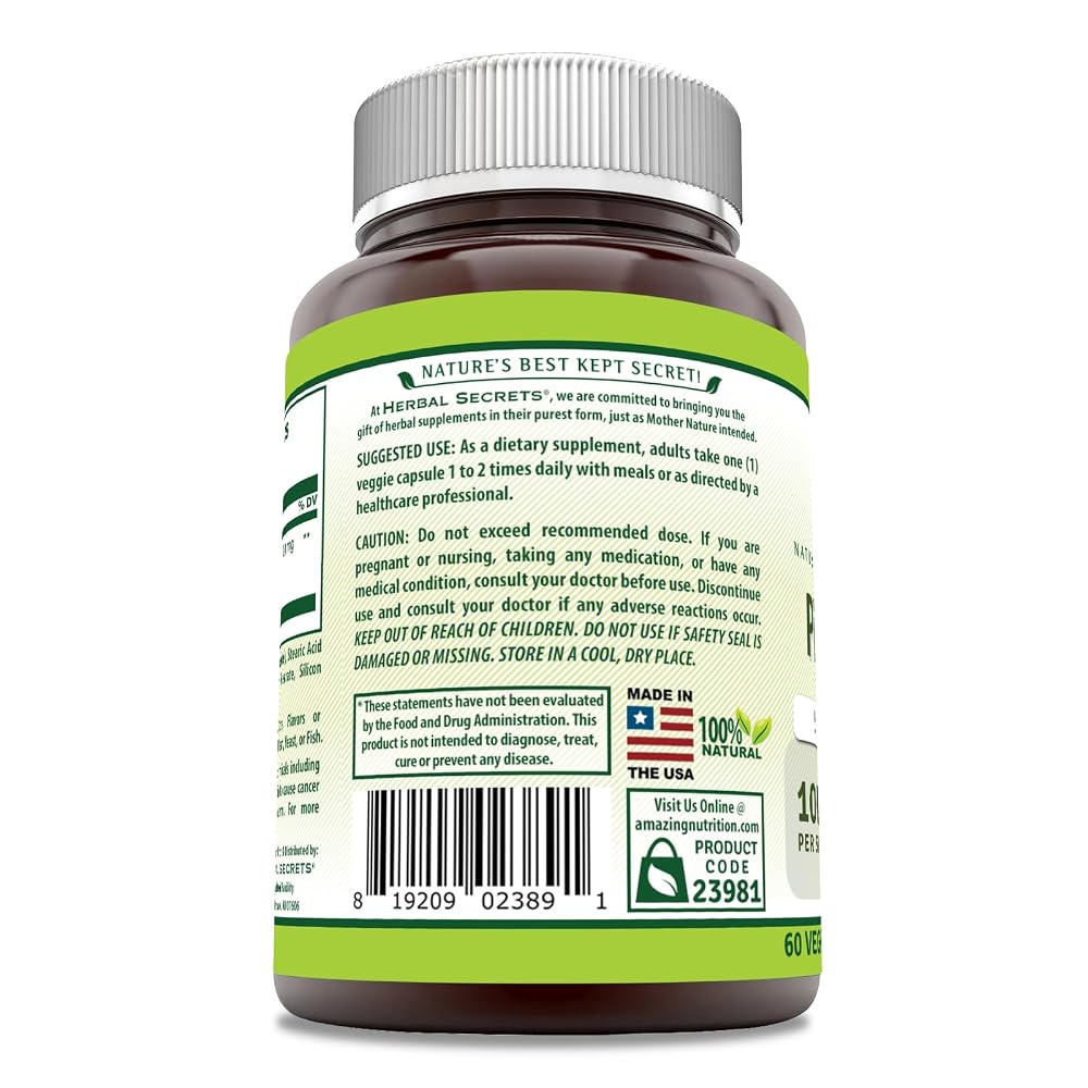 Herbal Secrets Pine Bark Extract 100 Mg Veggie Capsules Supplement