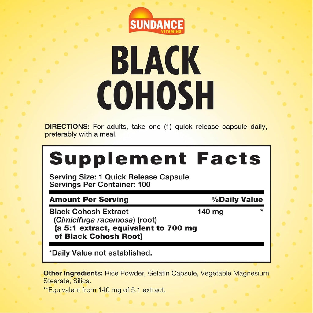 Sundance Black Cohosh Herbal Supplement - 200 Capsules - image 2