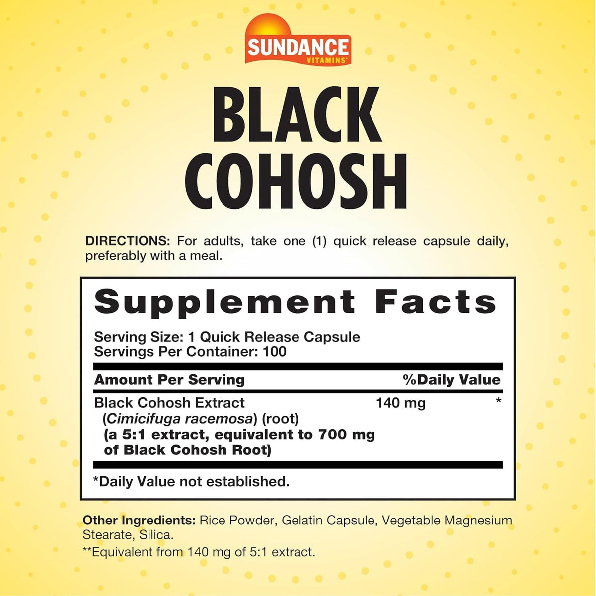Sundance Black Cohosh Herbal Supplement - 200 Capsules - image 2