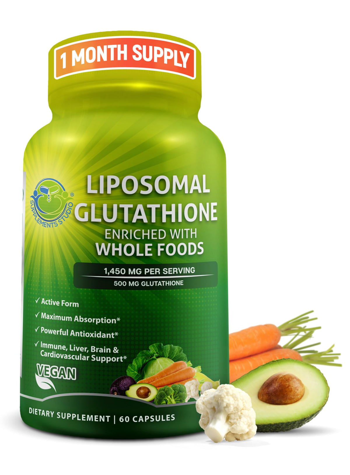 SUPPLEMENTS STUDIO Liposomal Glutathione 500mg - Glutathione