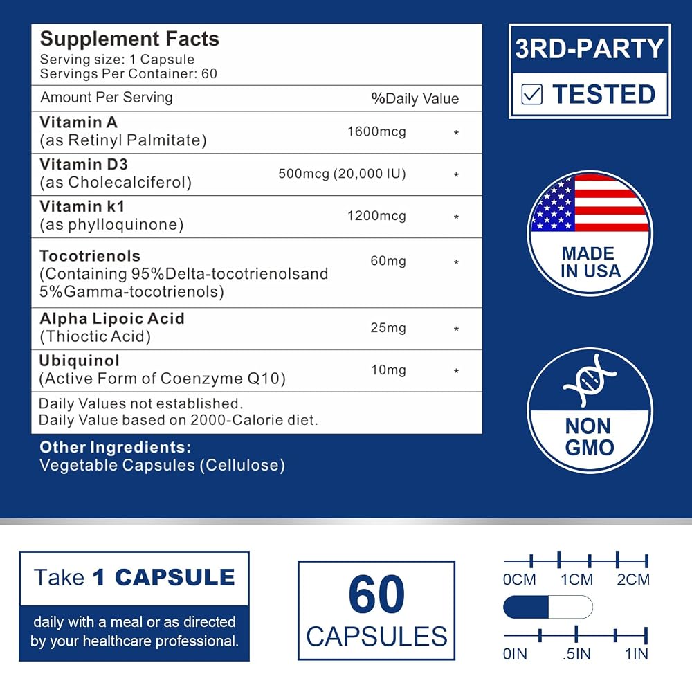 VITACRLLYNMN ADK Vitamin Supplement 20000 IU - 60 Capsules - image 2