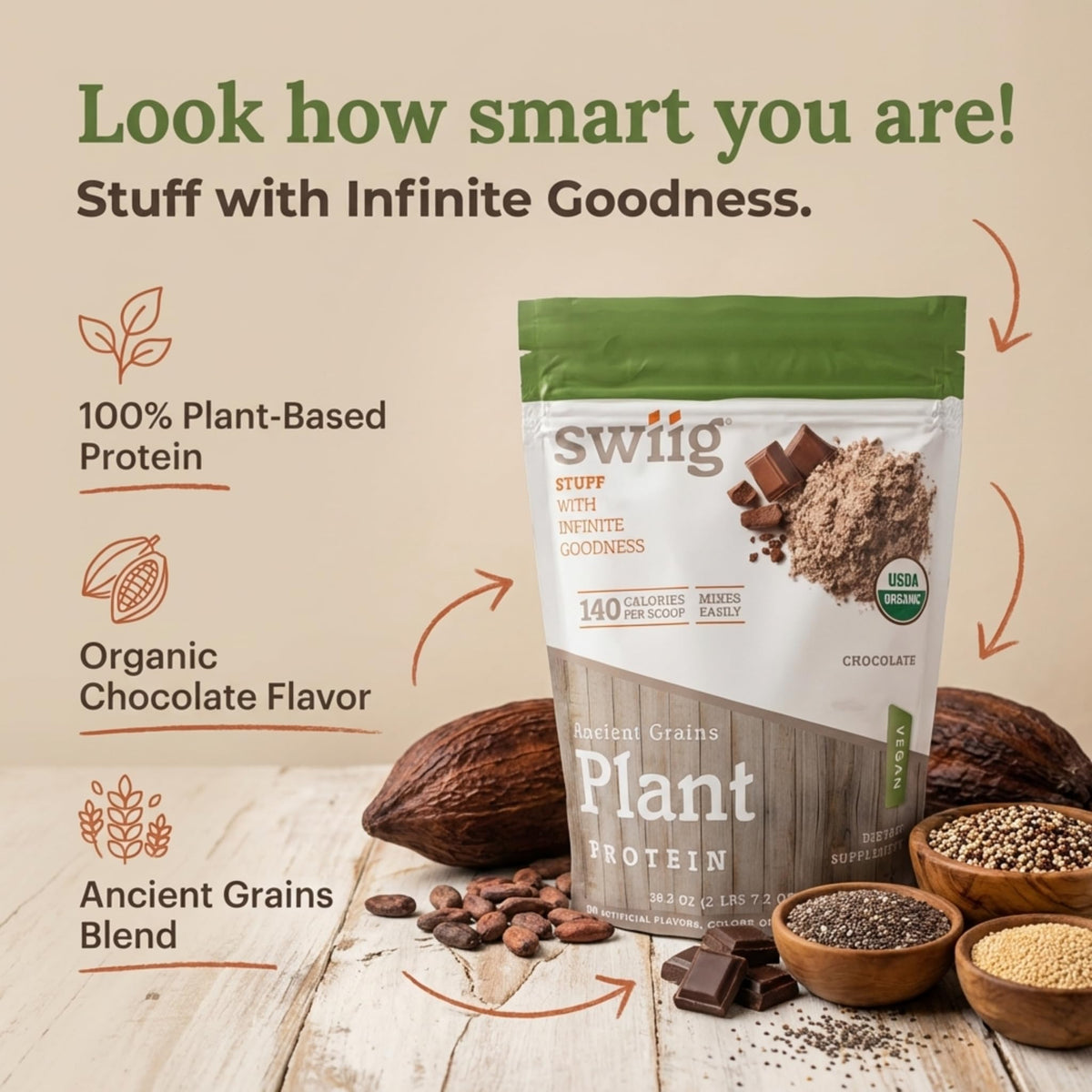 swiig Organic Ancient Grains, Plant Protein